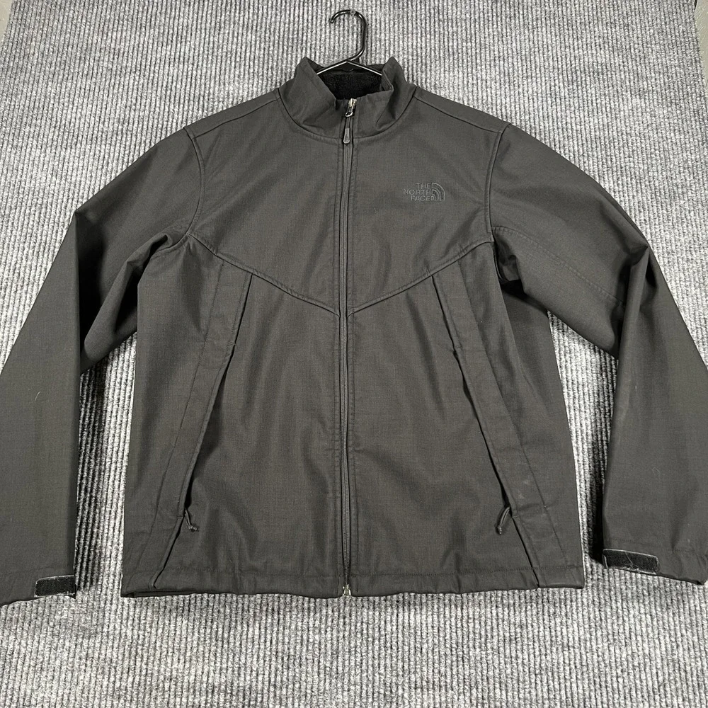 North Face Jacket Mens Medium Black Full Zip Polyester Soft Fleece Lined Outdoor